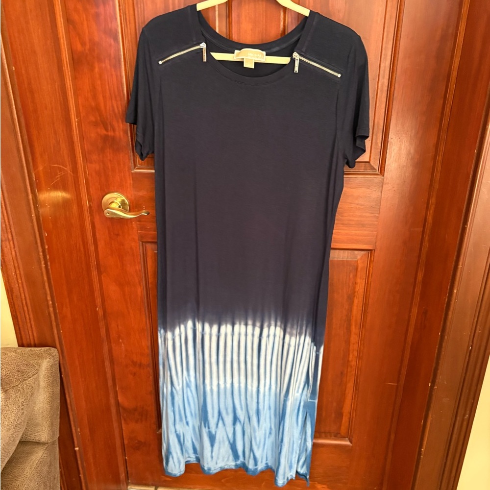 MICHAEL Michael Kors Navy and Light Blue Maxi Dress